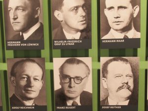 Faces of German Resistants on display at the Memorial to German Resistants in Berlin, Germany