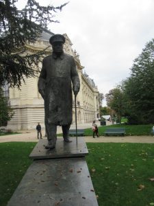 Sir Winston Churchill's statue outside the Petit Palais in Paris