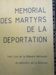 The sign outside the Memorial to the Martyrs of Deportation on Île de la Cité in Paris
