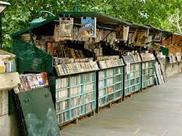 Bouqinistes - riverside stands selling books - on the River Seine in Paris