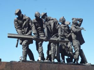 Part of the Siege Memorial in St Petersburg, Russia