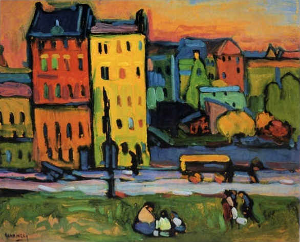 Painting: Houses in Munich, by Wassily Kandinsky