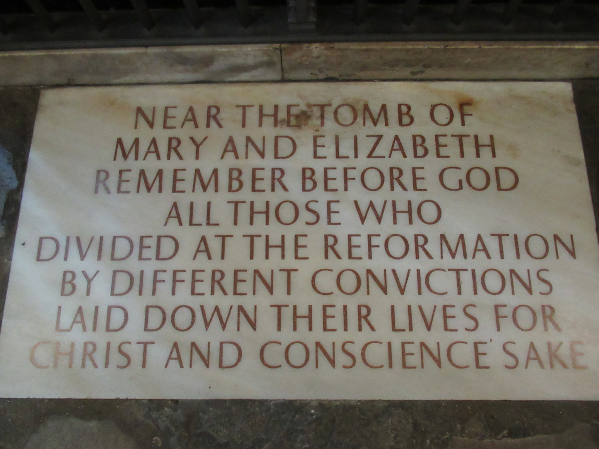 Mary and Elizabeth's tombs Westminster Abbey