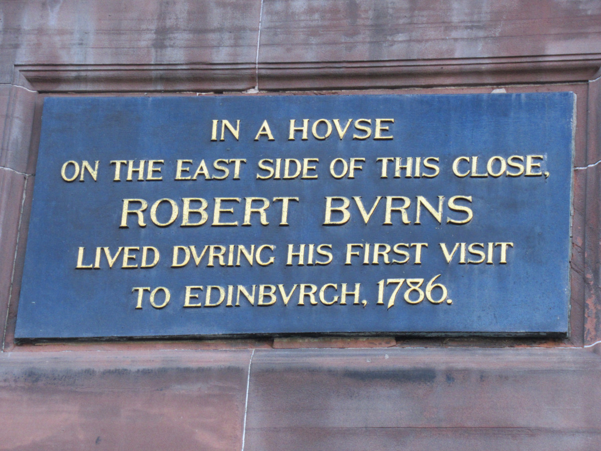 Robert Bunrs plaque in Edinburgh