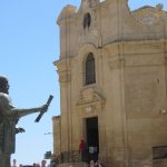 Valletta statue and Our Lady of Victory Church