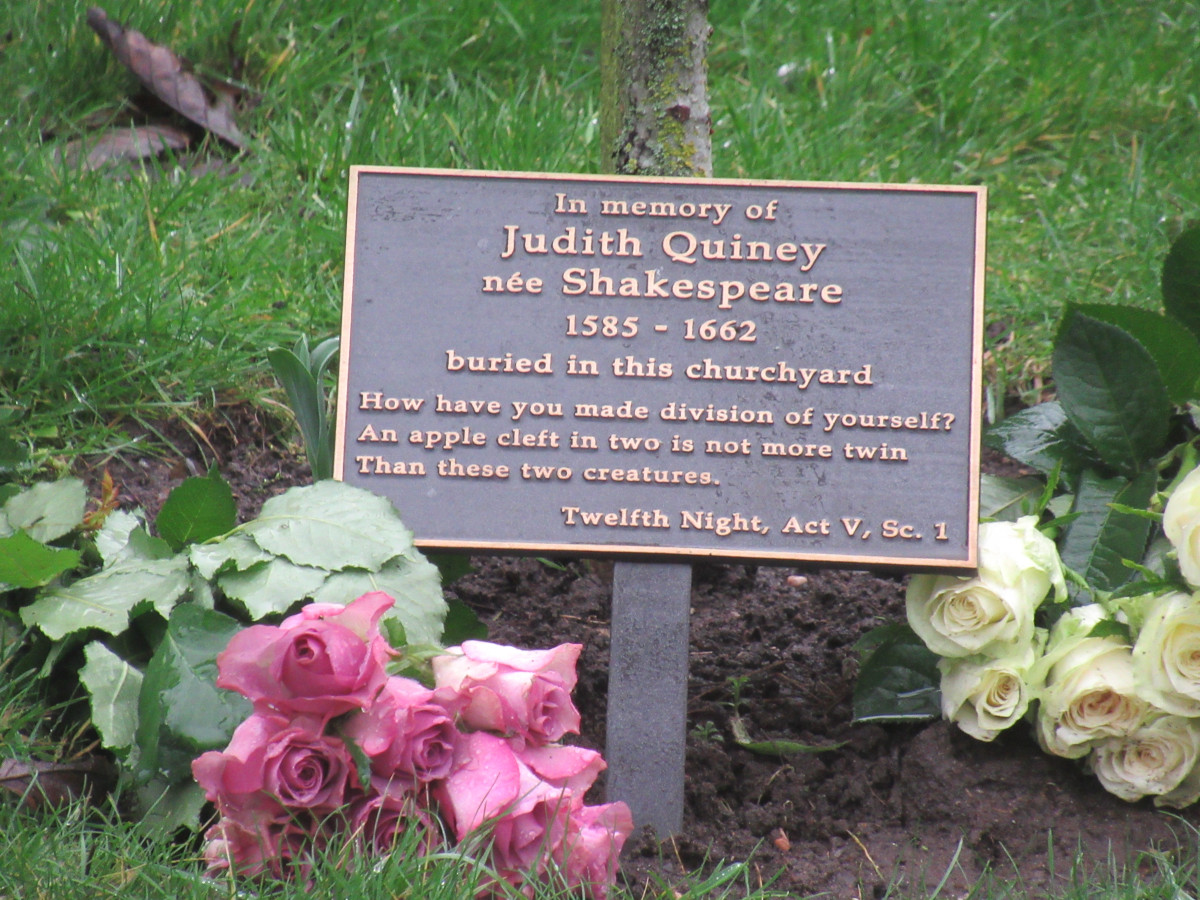 Judith's plaque Holy Trinity Church Stratford-Upon-Avon