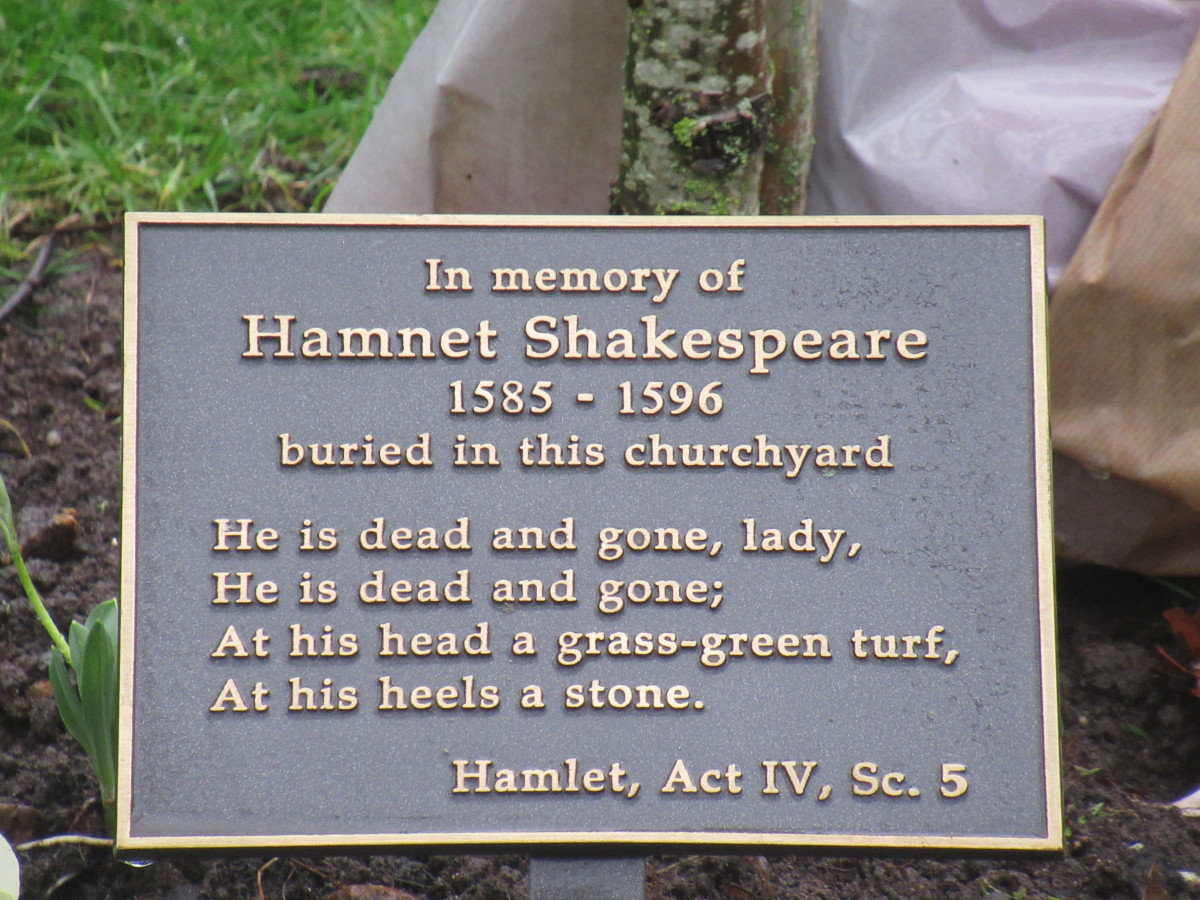 Hamnet Memlrial plaque Stratford-on-Avon